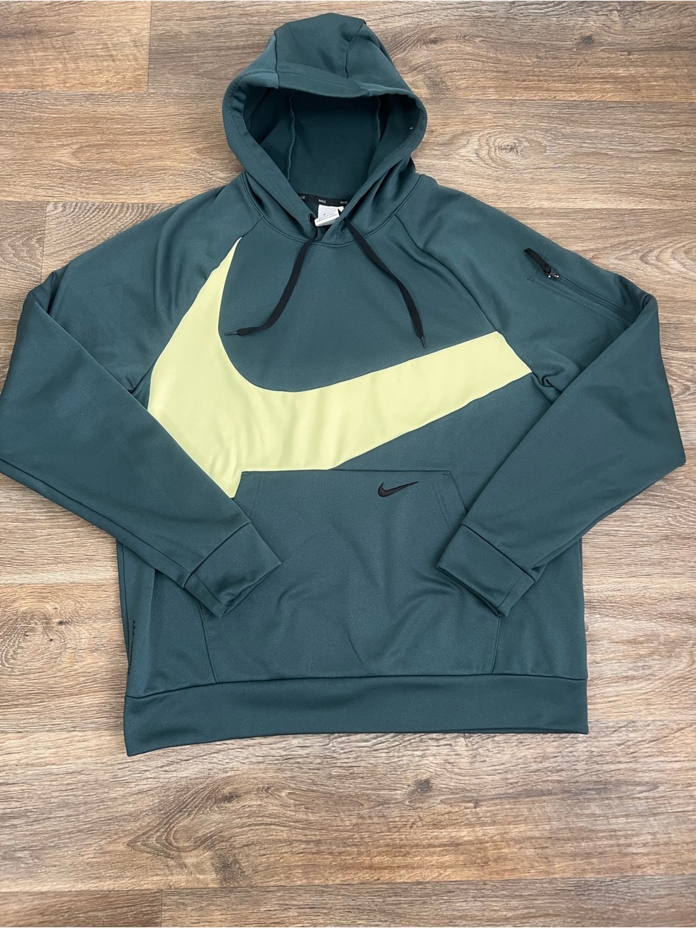 Nike Teal Pullover Hoodie with Lime Swoosh/A761